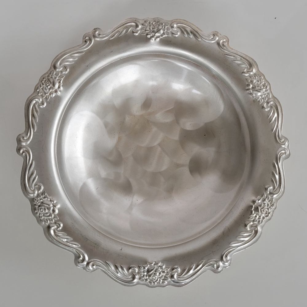 Nobility |  Made in Japan Silverplated Footed Ornate Small Round Tray